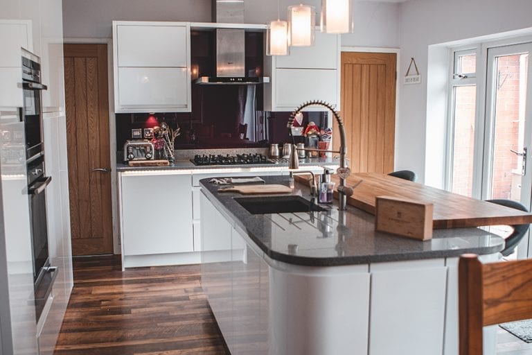 new kitchen in white gloss grappenhall warrington cheshire